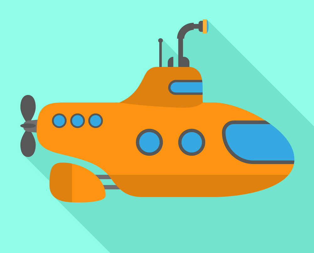 イラストオレンジ潜水艦png