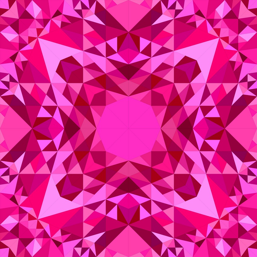 イラスト ピンクのシームレスな万華鏡のパターン
