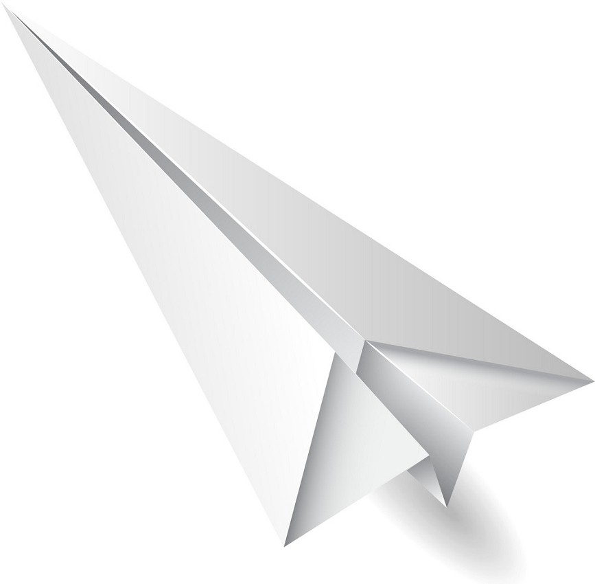 イラストリアルな紙飛行機png