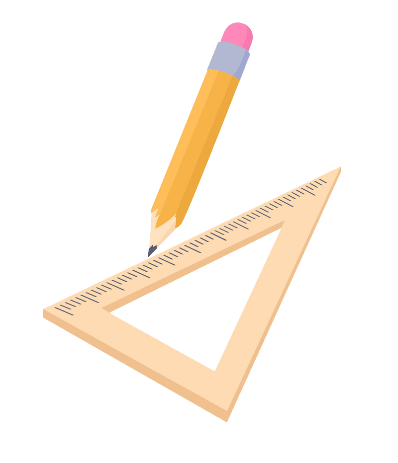 イラスト三角定規と鉛筆png透過 イラスト