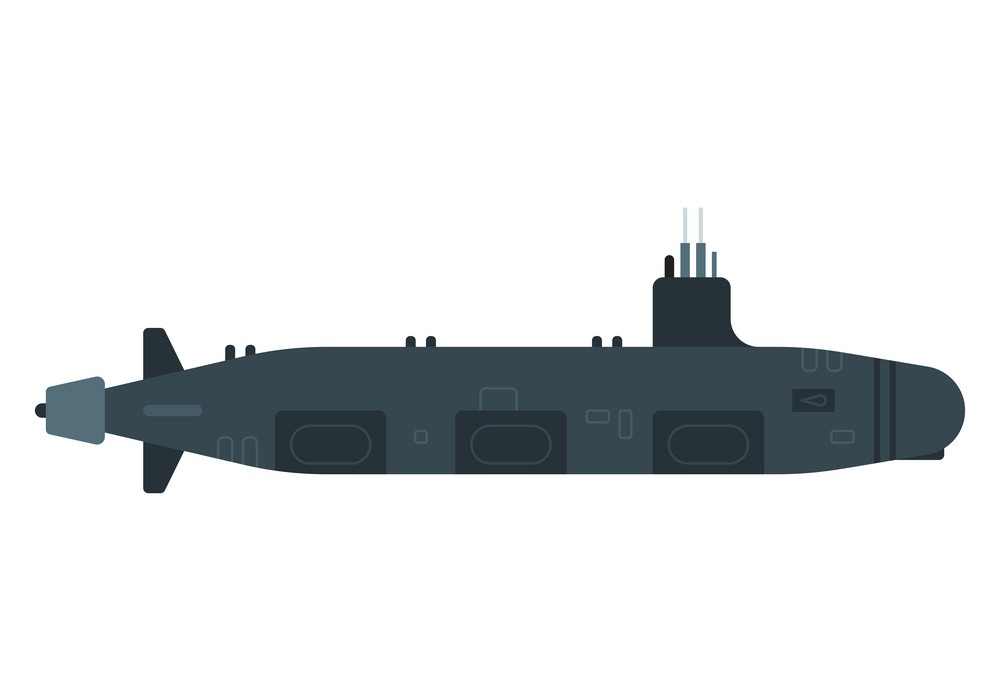 イラスト潜水艦フラット アイコン イラスト
