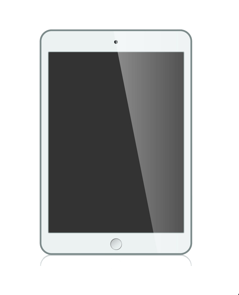 イラスト白iPad mini PNG透明