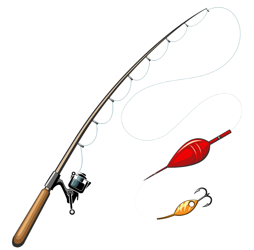 イラスト釣り竿と餌 PNG 透明