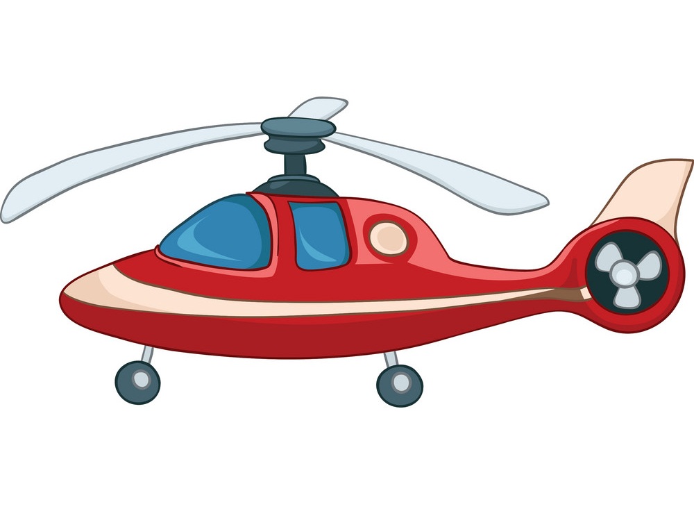 イラストアニメーション赤いヘリコプター イラスト