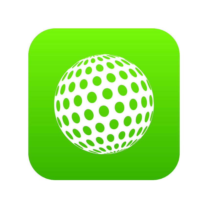 イラストゴルフボールのロゴPNG透明