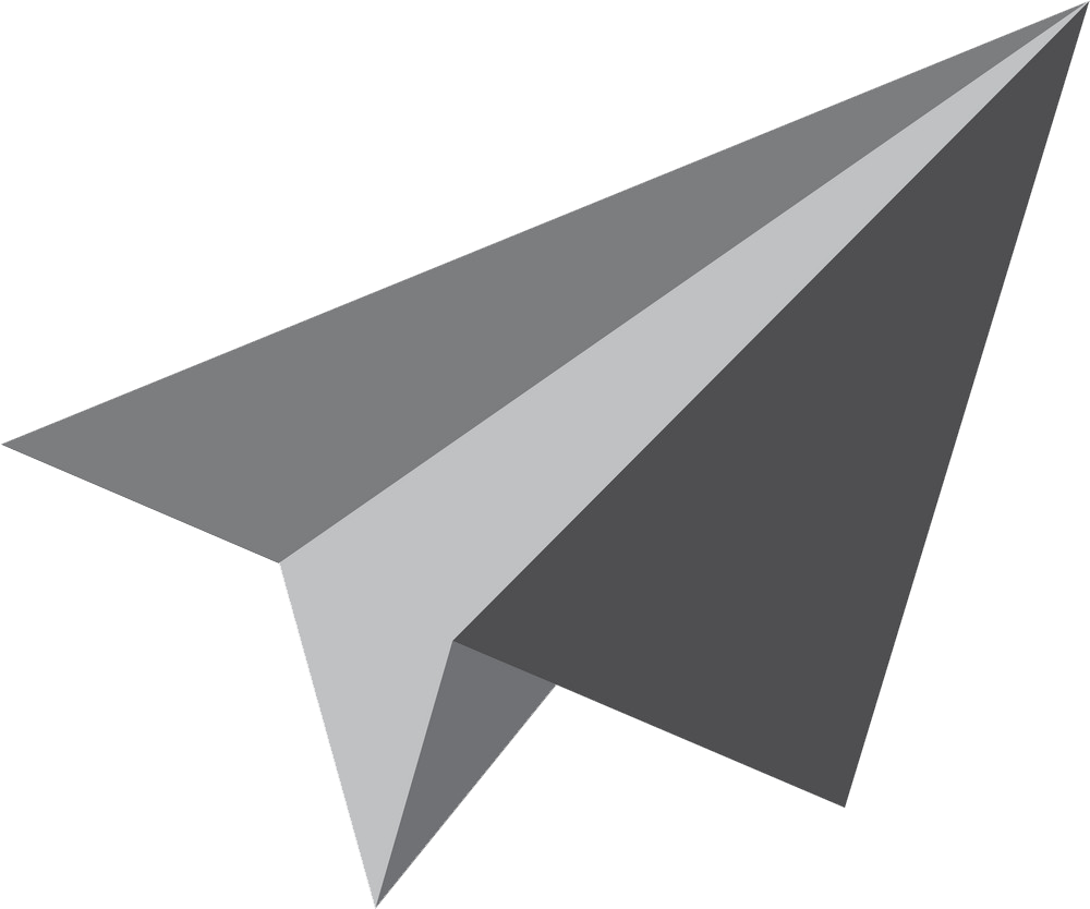 イラストグレーの紙飛行機PNG透明