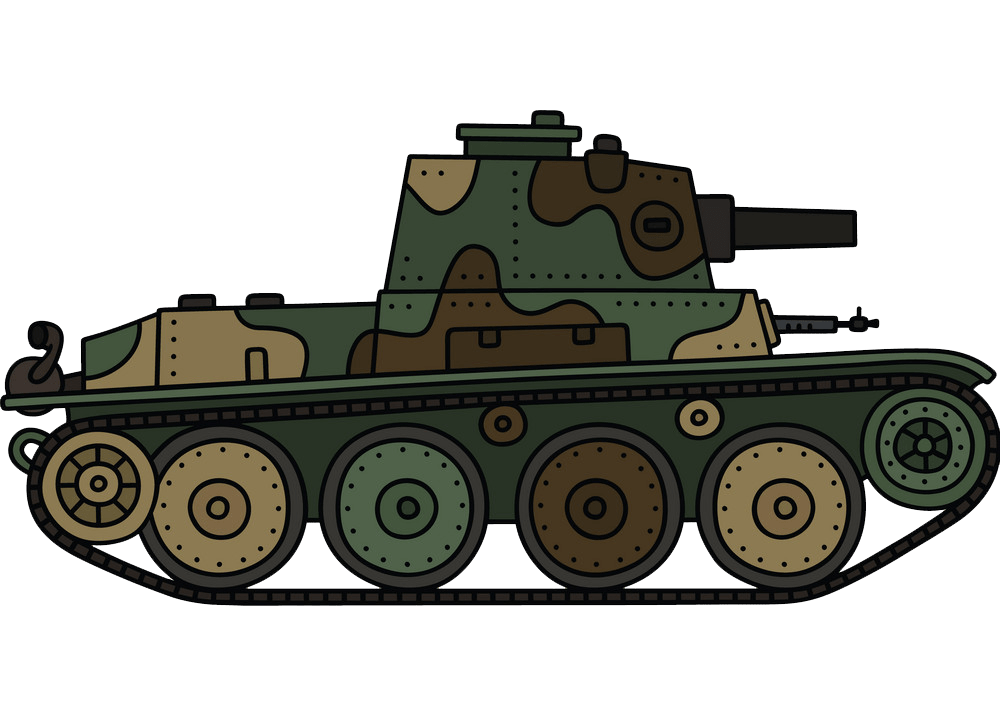 イラストヴィンテージ軽戦車PNG透明 イラスト
