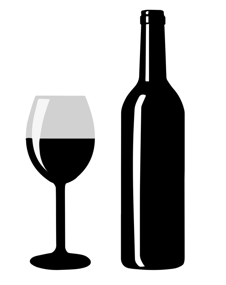 イラストワインボトルとワイングラスのアイコンpng イラスト