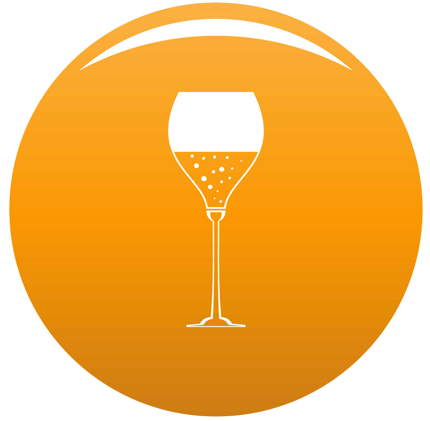 イラストワイングラスオレンジロゴPNG透明 イラスト