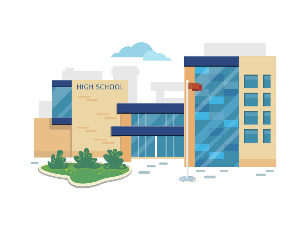 高校の建物のイラストpng
