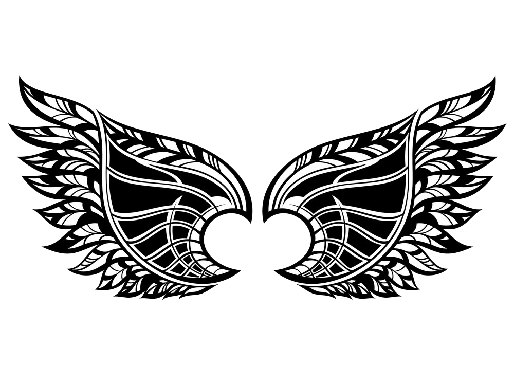 クールな天使の羽の透明イラスト