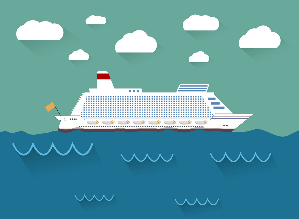 海上のクルーズ船のイラストpng イラスト
