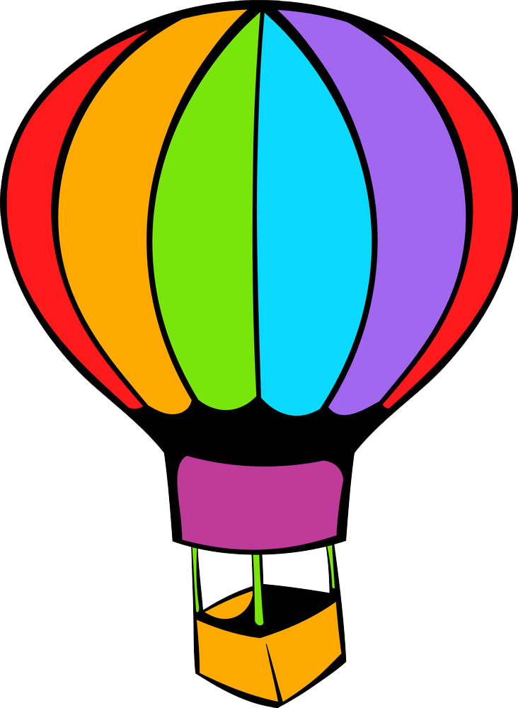カラフルな熱気球アイコン PNG 透過イラスト イラスト
