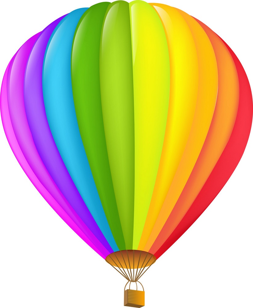 カラフルな熱気球 イラスト無料