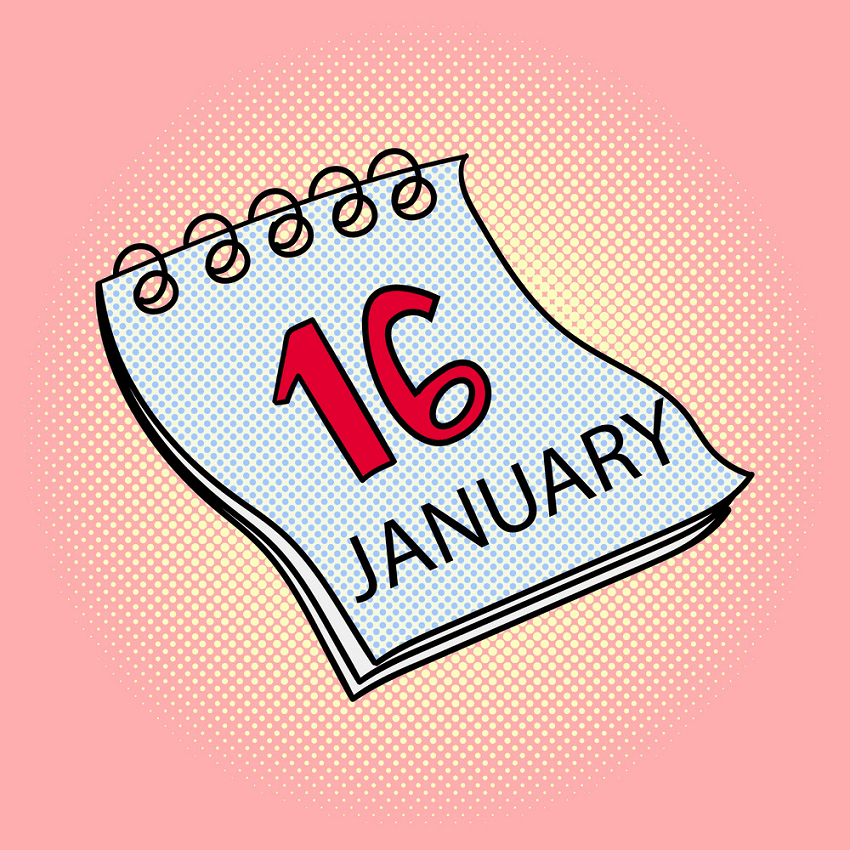 カレンダー 1 月 16 日アート PNG イラスト イラスト