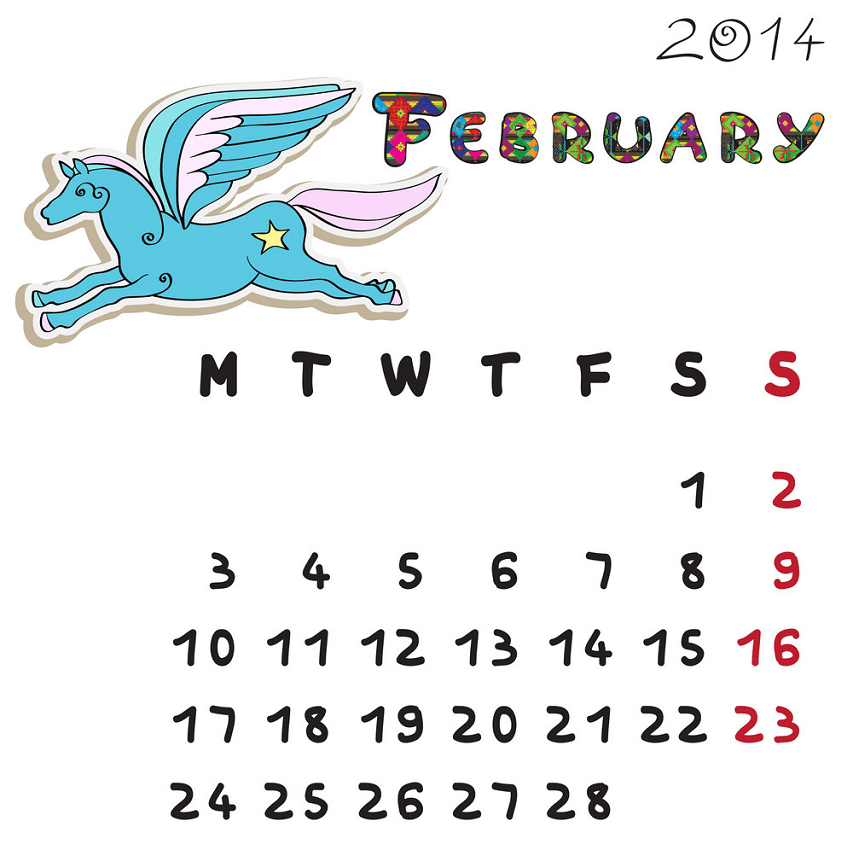 カレンダー 2014 年 2 月 png イラスト