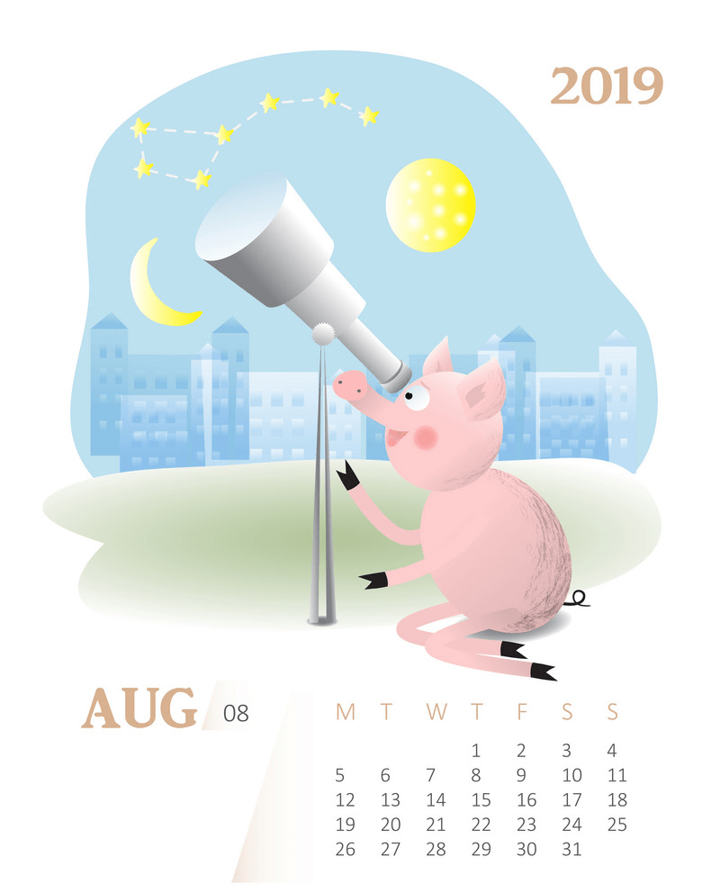 カレンダー 2019 かわいい 8 月 png イラスト イラスト
