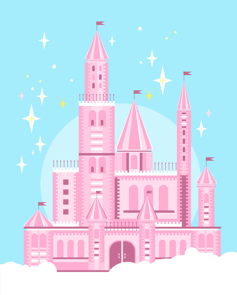 かわいいピンクのお城pngイラスト イラスト