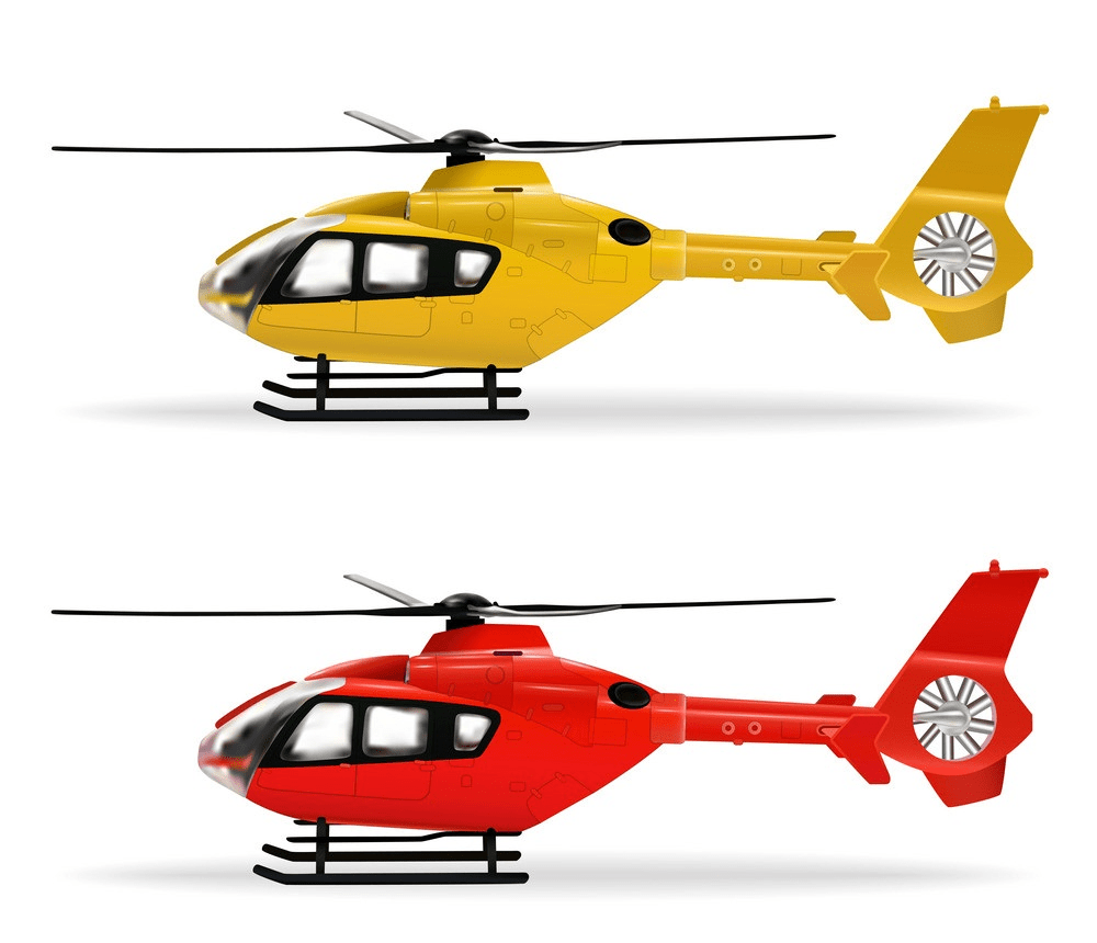 黄色と赤のヘリコプター小型乗客イラストpng