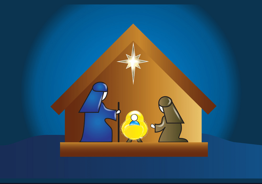 キリスト降誕の家族のシーンのイラストpng イラスト