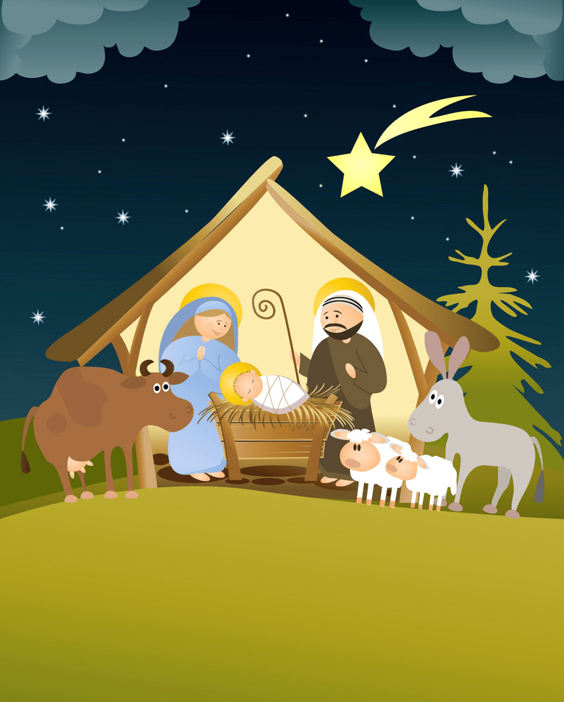 キリスト降誕のシーンのイラストpng イラスト