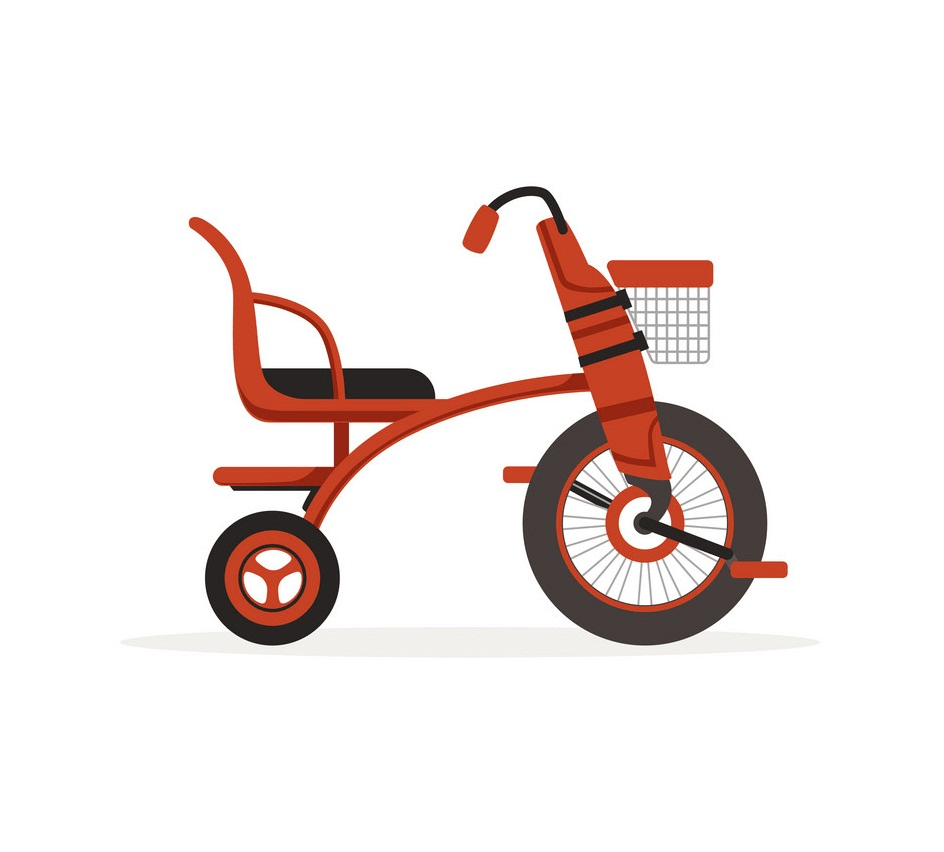 子供のための赤い三輪車 PNG イラスト