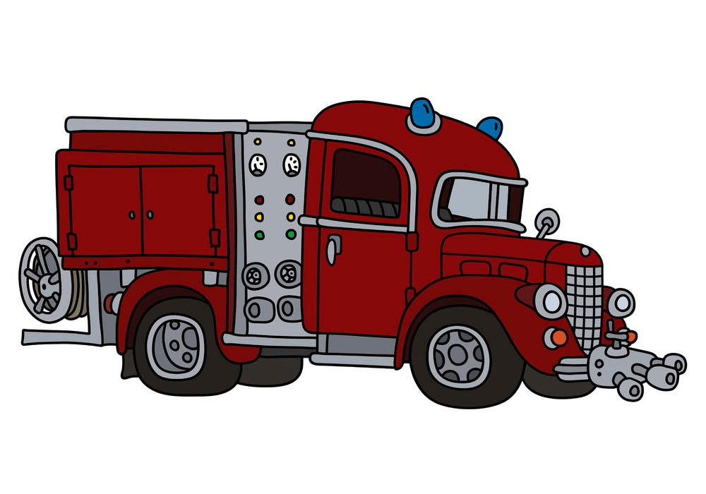 古典的な赤い消防車のイラストpng イラスト