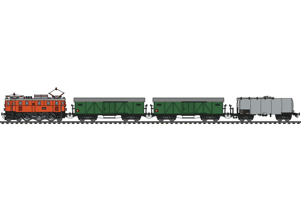 古典的な電気貨物列車pngイラスト イラスト