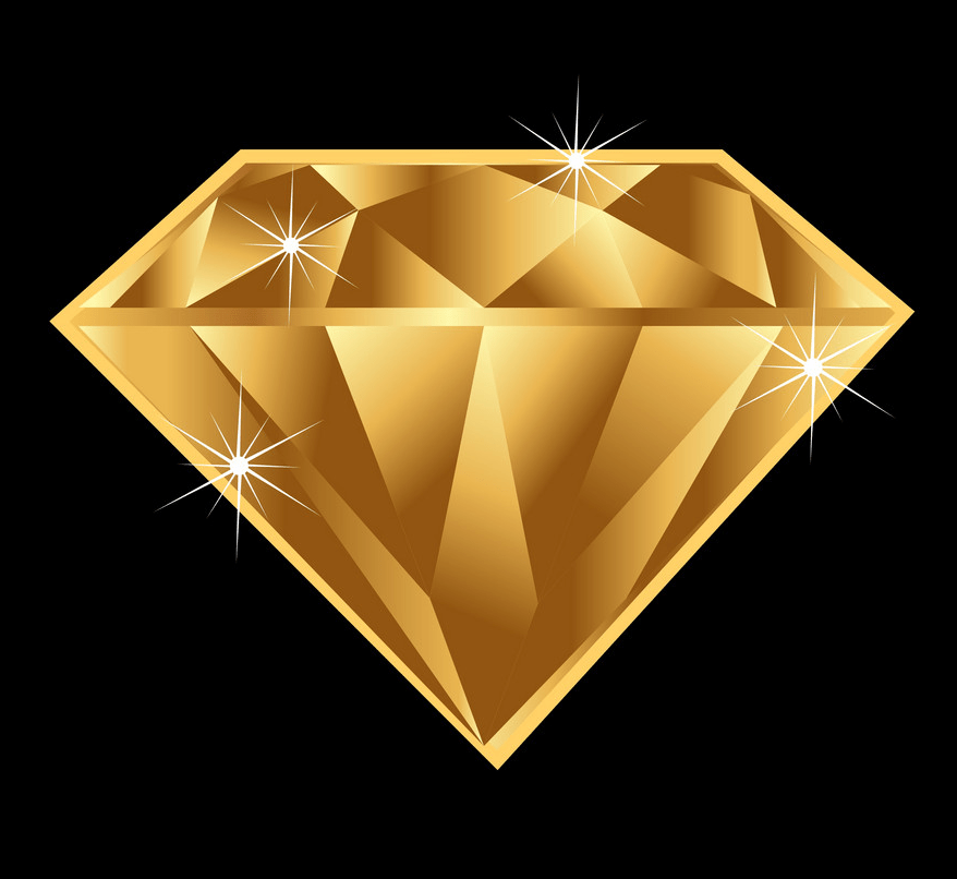 黒の背景にゴールド ダイヤモンドのイラスト png