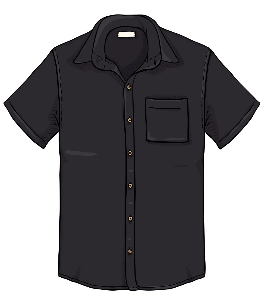 黒の半袖男性シャツのイラスト イラスト