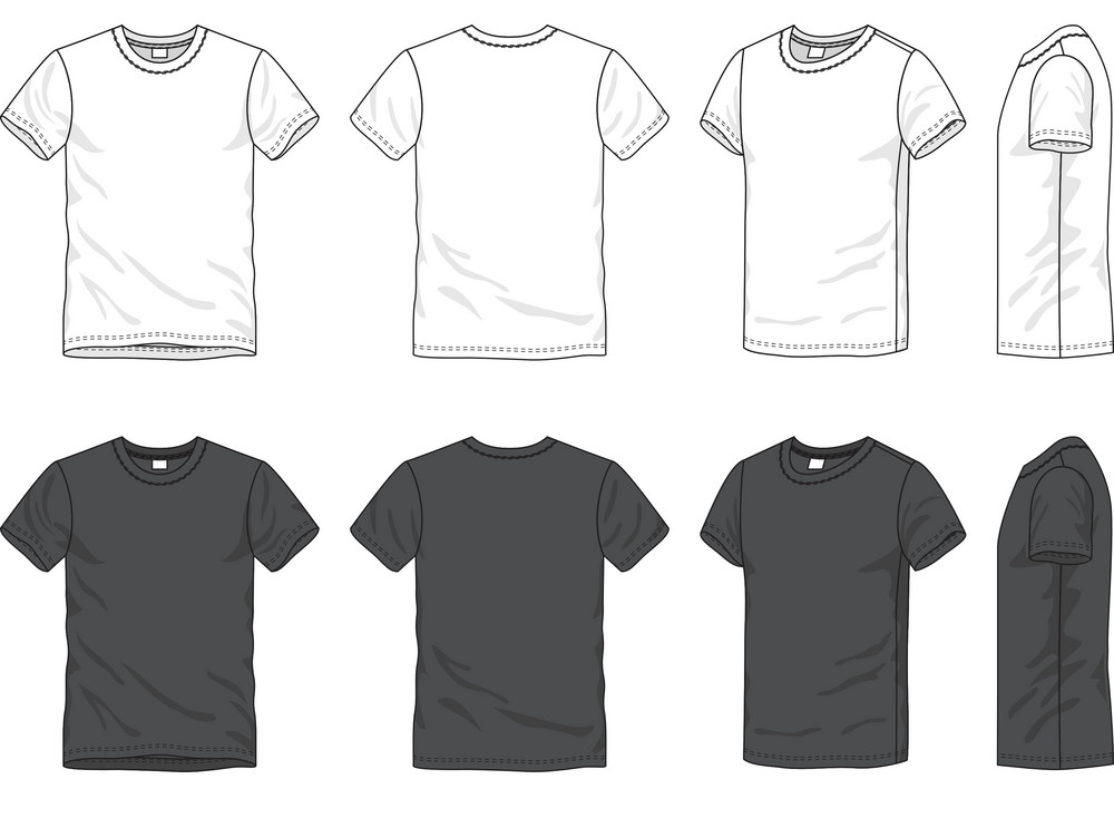 黒と白のTシャツpngのイラスト イラスト