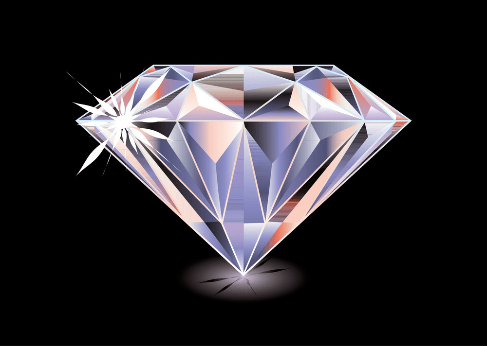 黒い背景に美しいダイヤモンドのイラストpng イラスト