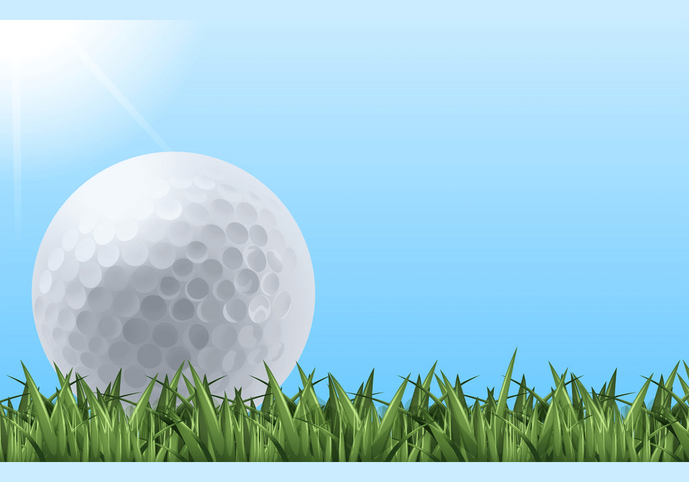草の上のリアルなゴルフボールのイラストpng