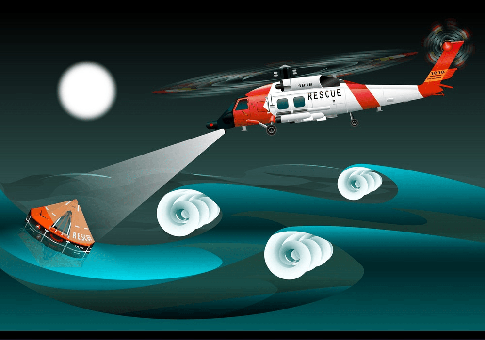 救助者のヘリコプターのイラストpng