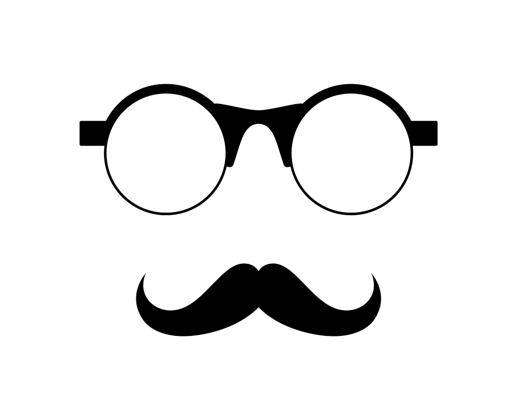 メガネをかけた口ひげのイラストpng透明 イラスト