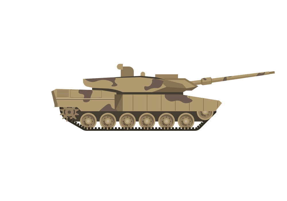 迷彩色のイラスト軍用戦車 PNG 透明