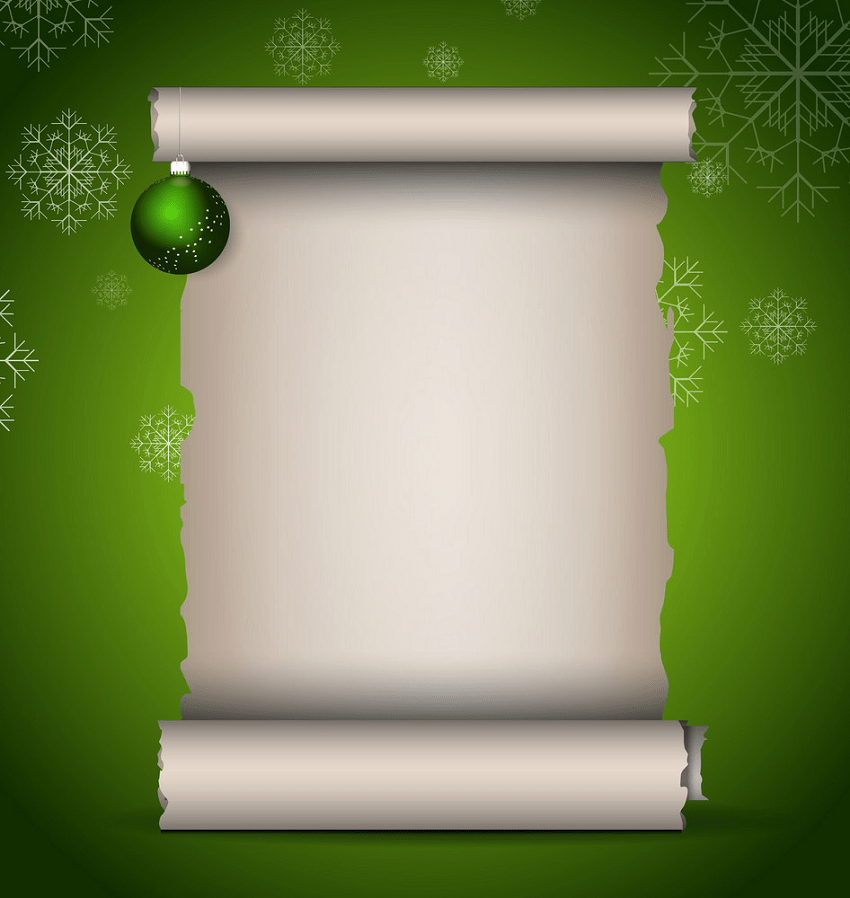 緑の背景のイラスト クリスマス スクロール png