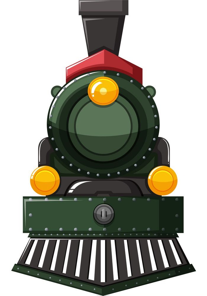 緑の蒸気機関車のイラスト イラスト