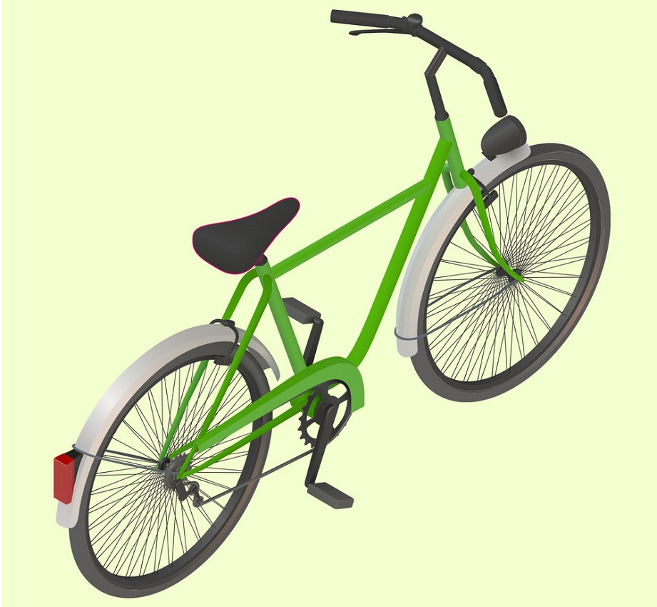 緑の自転車のイラスト