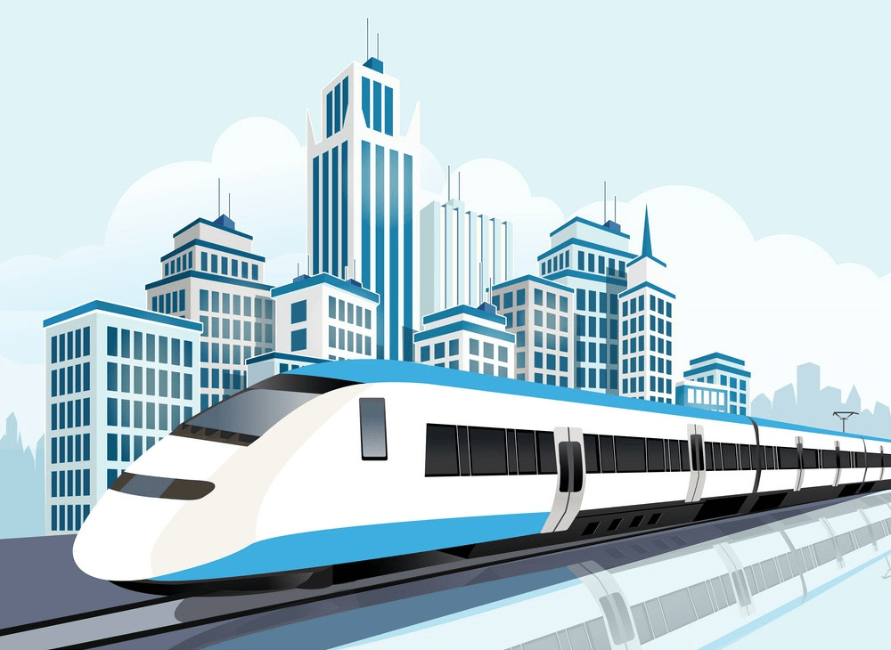 未来のライフスタイルのための高速鉄道pngイラスト イラスト