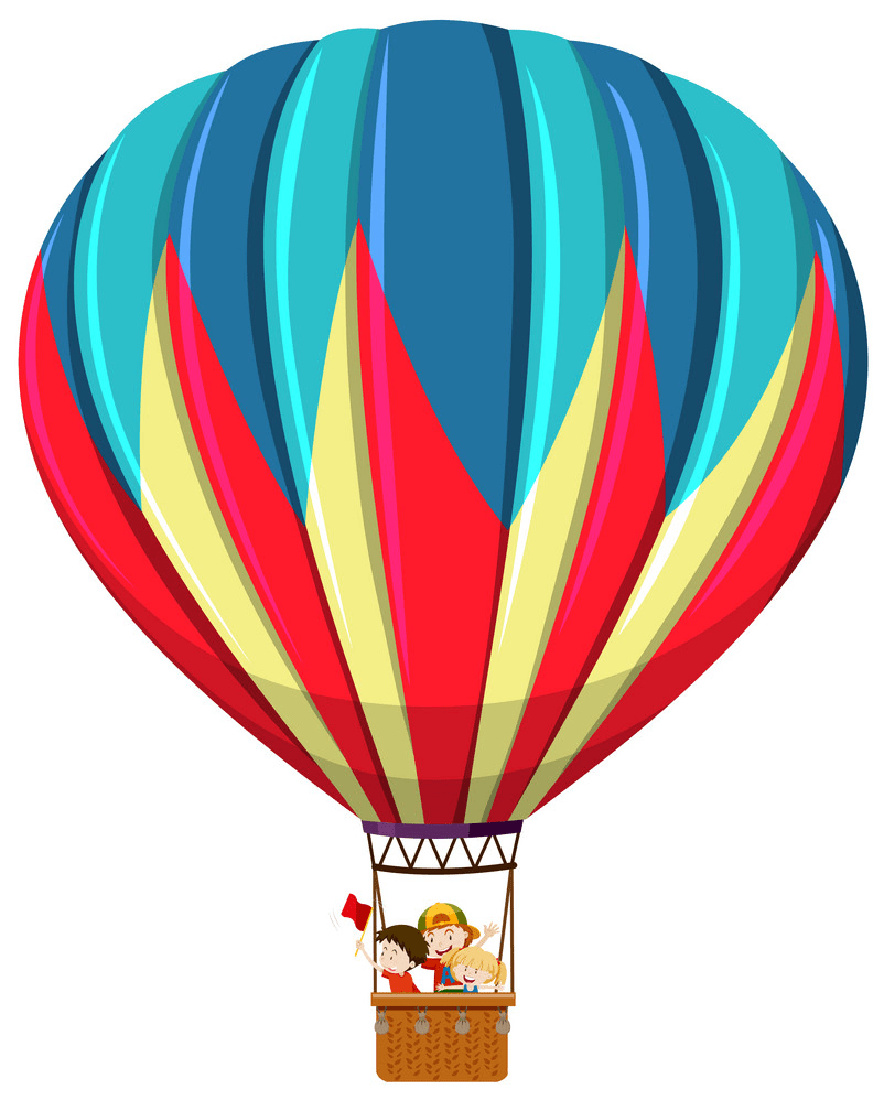 熱気球pngで幸せな子供たちのイラスト イラスト