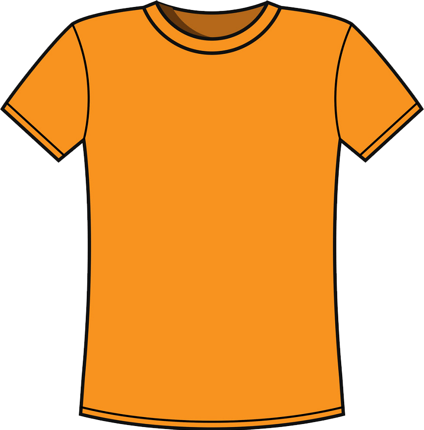 オレンジ色のTシャツのイラストPNG透過 イラスト