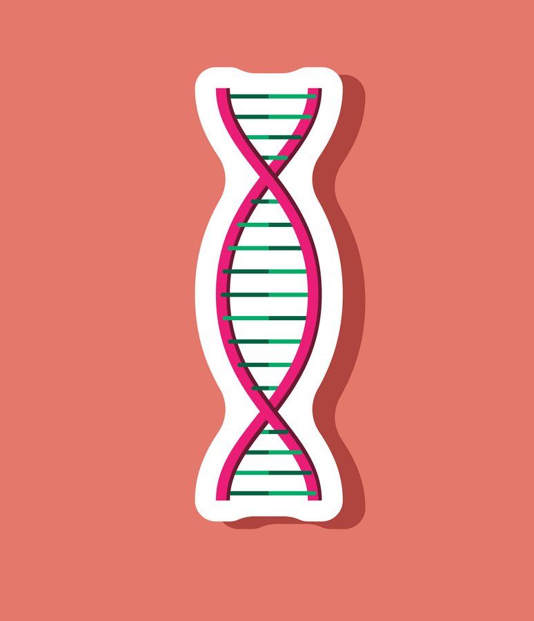 ピンクの背景のイラスト DNA ステッカー PNG イラスト