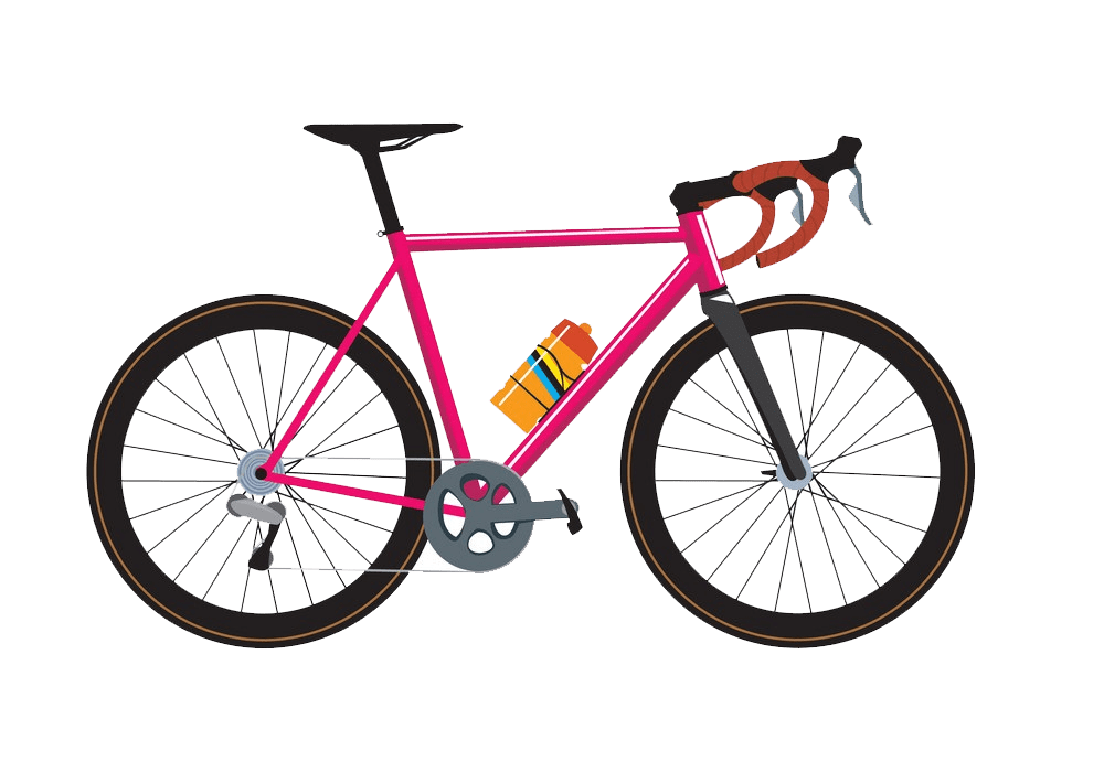 ピンクのロードバイクPNG透明イラスト イラスト