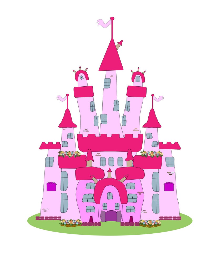 ピンクの城のイラスト