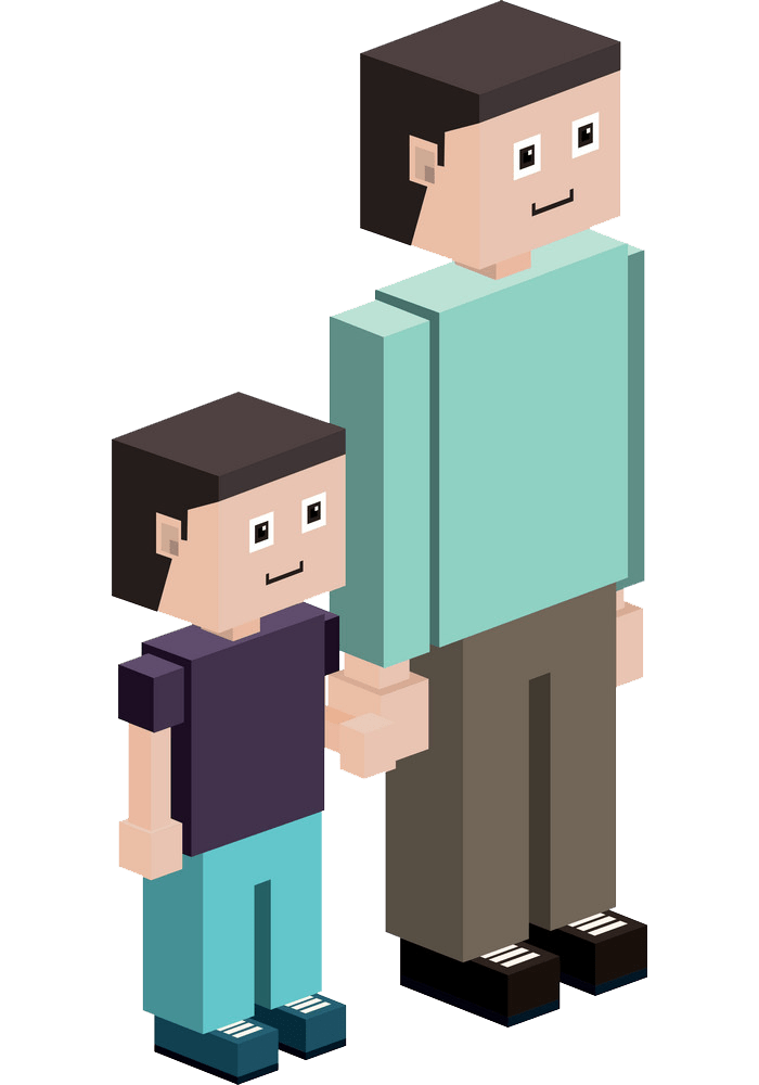 レゴの父と息子のイラストpng透明 イラスト