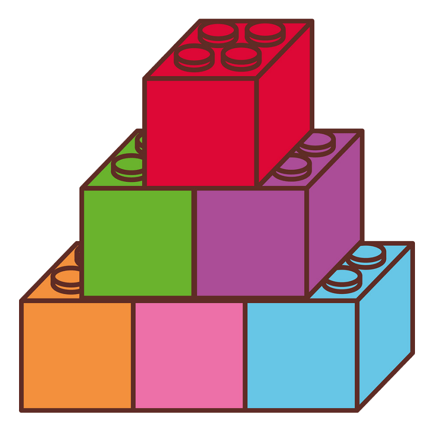 レゴブロックを積み上げるイラストpng透明 イラスト