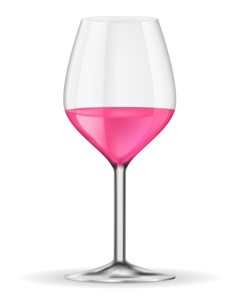 ロゼワインのグラスのイラストpng