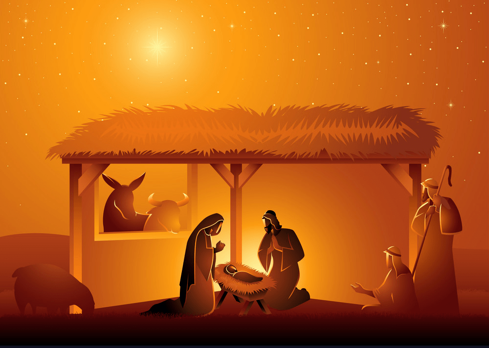 聖家族のキリスト降誕のシーンを安定した PNG で示します