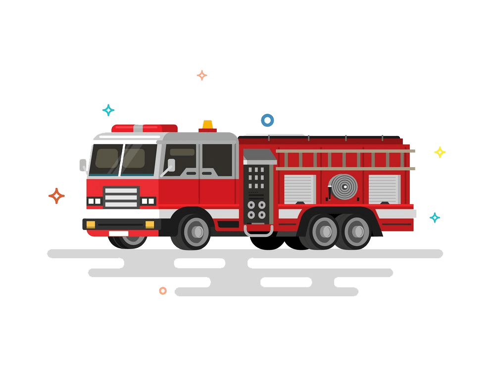 消防車のフラットデザインpngのイラスト イラスト